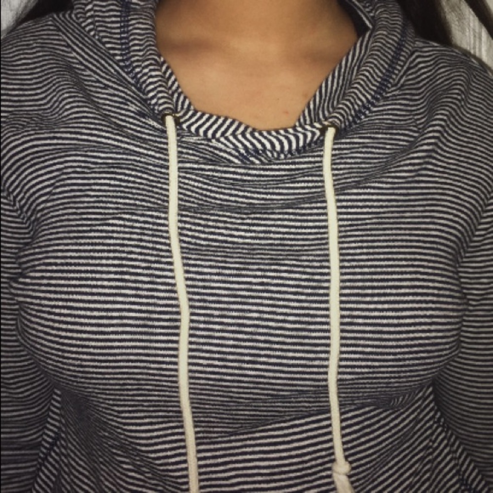 Striped Cropped Hoodie